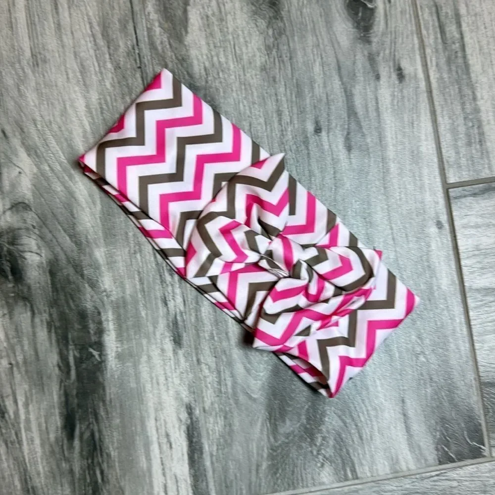 12/18 Months Pink Chevron Ruffle Bikini Set